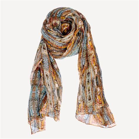 jean michel silk long scarf.